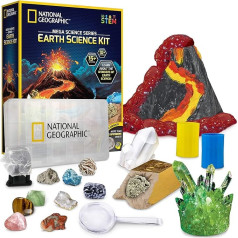 National Geographic Sensory Experiment Set, Sensory Play Sand, Slime, Children's Dough, Gemstones for Children, Great Interactive Learning & Stress Relief Toy, Crystals Growing