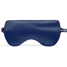 ASUTRA Silk Eye Pillow for Sleeping Navy Blue Filled with Lavender and Linseed Weighted Meditation and Light Blocking Blindfold