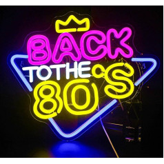 Back To The 80's Neon Signs, Neon Signs for Wall Decoration, USB Powered LED Neon Signs for Party Decor, 80s Small Party D Decorations, Aesthetic Room Decoration