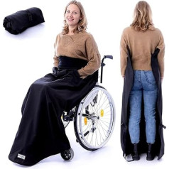 BELIEFF Wheelchair Fleece Blanket for Outdoor Use - Size 140 x 90 x 35 cm Protects Against Rain Cold and Wind Pockets for Hands 100% Polyester and Fully Fleece Lined (with Open Bottom)