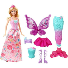 Barbie Dreamtopia Transformation Doll (Blonde, Approx. 30 cm) with Fashions and Accessories, for Children Aged 3 to 7 Years