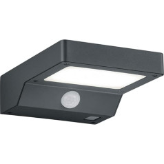 Reality Leuchten Fomosa R22281142 LED Solar Outdoor Wall Light Plastic Anthracite with Motion Sensor Includes 4.5 Watt LED