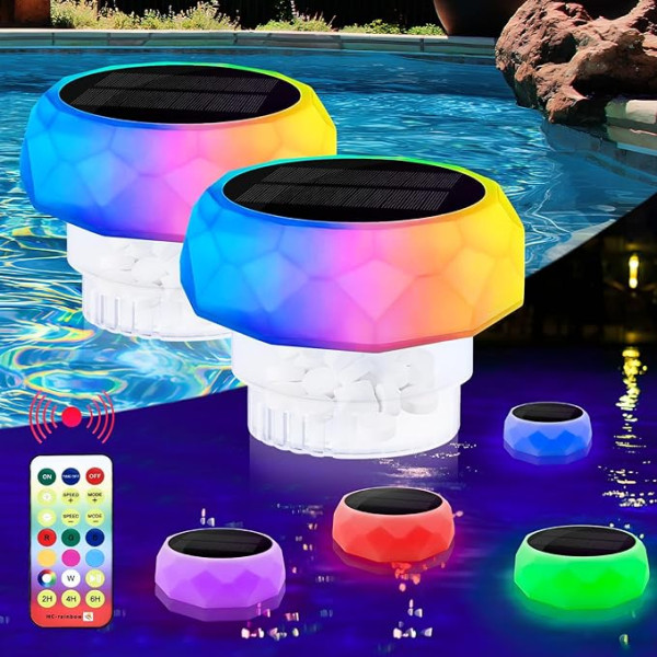 IEEILULU LED Pool Lighting with Colour Changing, Pool Lighting Underwater for Swimming Pools, Underwater Light Pool Water Parks Used and Pool, Ponds, Fountain (Pack of 2)