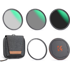 K&F Concept Magnetic Filter Set Nano X-Series 55 mm Magnetic Quick Change System Quick Swap System Polarising Filter (CPL), ND8, ND64 with Magnetic Adapter Ring and Lens Cap, Filter Bag