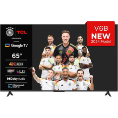 TCL 65V6B 65 inch, 4K Ultra HD, HDR TV, Smart TV supported by Google TV (Dolby Audio, Motion Clarity, Voice Control, Compatible with Google Assistant, Chromecast Built-In
