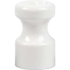 FANTON 89035-B50 White Ceramic Effect Plastic Insulator Set of 50 Insulators Diameter 16 mm H 25 mm for Silk Installations Vintage Complete with Brass Plated Screws