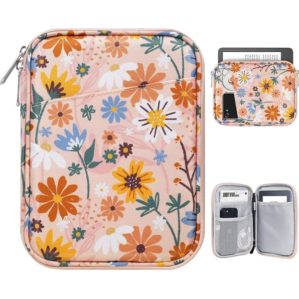 TiMOVO 6-7 Inch Sleeve Case with Small Pocket Compatible with Kindle 2022 Kindle Paperwhite 11th Gen 2021/Kindle 10th Gen 2019, Kindle Oasis 2019/2017, E-Reader Kindle (8th Gen 2016), Yellow Flower