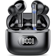 Bluetooth Headphones, Wireless Bluetooth 5.3 In-Ear Headphones Bluetooth with 4 ENC Noise Cancelling Mic, Wireless Headphones 50H Earbuds Deep Bass, LED Display, IP7 Waterproof Earphones