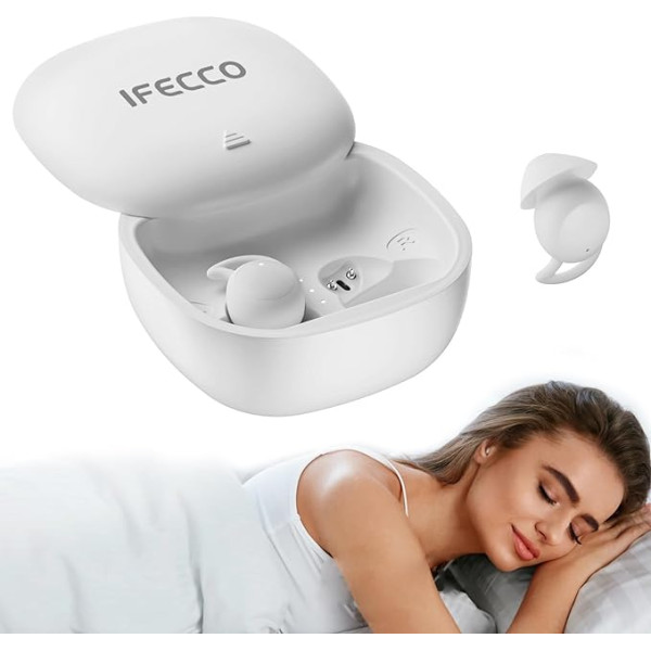 IFECCO Headphones Sleep Bluetooth 5.3 - Mini In-Ear Soft Sleep Earphones Noise Blocking, Invisible Sleep Headphones Side Sleepers, Wireless Headphones for Sleep, Sports, Training, Yoga