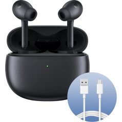 Xiaomi Buds 3 (Carbon Black) with USB-C Cable 1 m, Bluetooth 5.2 Connection, Up to 32 Hours Life, Noise Cancelling up to 40 dB, Dust and Waterproof, Italian Version