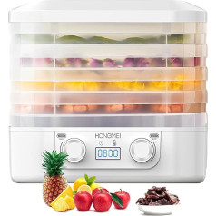 MeYuxg Dehydrator, Fully Automatic Dehydrator Food with BPA-Free 5 Levels Removable, 48 Hour Timer and Temperature Controller (35-70 °C), Dehydrator for Fruit, Meat, Vegetables and Dog Treats