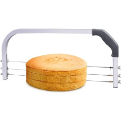 Bonviee Adjustable Cake Leveler Professional Layer Cake Cutter 3 Blades Stainless Steel Sword 18