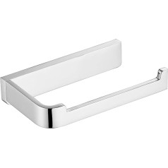 Flybath Toilet Roll Holder Without Lid Solid Brass Square Bathroom Toilet Roll Holder Wall Mounted 20 cm Chrome