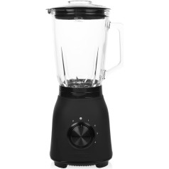 Princess Black Steel 01.212092.01.001 Blender with 4 Speed Levels, Pulse Function, 6 Blades, 1000 Watt, 1.5 Litre Glass Jug, Black, Stainless Steel