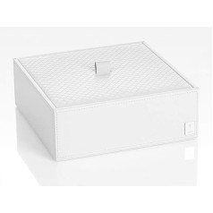 JOOP! Homeline Universal Box White in Leather Look with Elegant Wicker Lid