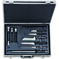 F. DICK Manhattan 81175000 14-Piece Cooking Case with Case Including Chef's Knife + Cooking Tool / Accessories, Kitchen Knife Series ProDynamic for Professional and Hobby Chefs, 49 cm, Black