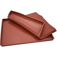 Silicone Baking Tray WahYikHo Biscuit Roll Mat Silicone Rolling Mat Swiss Roll Baking Mat Baking Tray for Cooking, Baking, Pack of 2, 30 x 25 x 1.5 cm (Brown)
