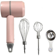 Hand Mixer, Portable Electric Cordless Hand Mixer, 3 Speeds Kitchen Baking and Cooking (Pink)