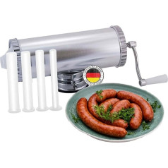 Kolbasa Sausage Syringe Sausage Filling Machine with 4 Filling Tubes, Bratwurst Sausage Filler, Sausage Press, BBQ Grill