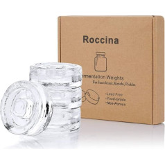 Set of 4 Pebble Glass Fermentation Weights with Easy Handle for Fermenting Sauerkraut, Cucumbers, Kimchi in Wide Mouth Mason Jar