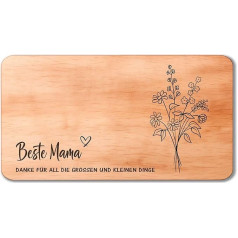 Frühstücksbrettchen mit Gravur Danke Mama · Geschenkidee für Mütter · Geschenk Muttertag für Oma, Patentante oder Tante · Holzbrettchen aus Massivholz