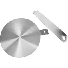 RUCUDIM Induction Hob Heat Distributor Ring Plate, Stainless Steel Induction Plate, Heat Distributor Circuit Board, Induction Adapter Plate with Separable Handle for Gas Stove Stove Converter (5.5