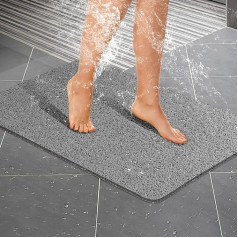 Moocuca Shower Mat, Machine Washable Loofah Shower Mat, Non-Slip and Mildew Resistant Bath Mats for Indoor Shower, PVC Bath Mats are Suitable for All Types of Bathroom Floors