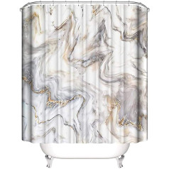 HODORPOWER Shower Curtains Mildew Resistant Waterproof Marble Bath Curtain Washable Marble Pattern Beige 180x200cm