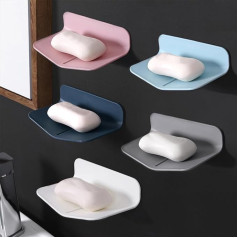 BECHOICEN Self-Draining Soap Holder for Soap or Sponge, No Drilling Soap Saver with Strong Viscosity for Shower, V-shaped Soap Dish for Bathroom and Kitchen