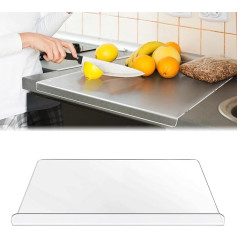 Acrylic Cutting Boards, Acrylic Transparent Chopping Board with Stop Edge, 45 x 35 cm, Transparent Acrylic Chopping Board, Non-Slip Cutting Mats, Clear Kitchen Board, Countertop Protector