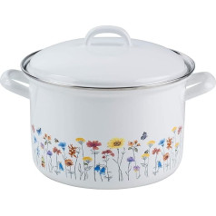 RIESS 0125-070 Fleischtopf mit Deckel, Durchmesser 22 cm, Inhalt 4.5 Liter, Country, SONDERDEKOR FLORA, Induktion