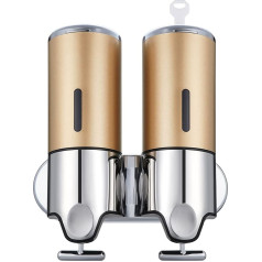 TsunNee 1000ml Double Pump Soap Dispenser Wall Mounted Manual Hand Sanitizer Dispenser Shampoo Shower Gel Dispenser Lotion Container for Toilet, Bathroom, Kitchen, Hotel, Office