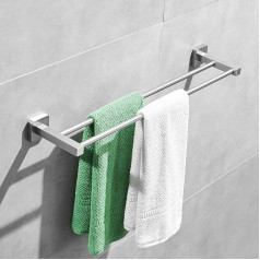Leekayer Stainless Steel Square Base Towel Rail 60cm Bathroom Kitchen Accessories Brushed Nickel