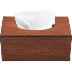 Tissue Box Rectangle Paper Holder Organizer Natural Wood Face Cover Shelf Bathroom Makeup