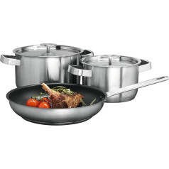 AEG A3SS 3pc (S) Pans Saucepans – Kits Kit (Stainless Steel, Stainless Steel, Stainless Steel, Stainless Steel, Stainless Steel, Ceramic, Gas, Halogen, Induction, Sealed Plate)