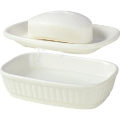 Umlaca Ceramic Double Soap Dish (White)