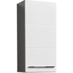 DEINE TANTE Emma 71-416-P2 Wall Cupboard / Bathroom Gloss White / Anthracite Approx. 34 x 70 x 23 cm