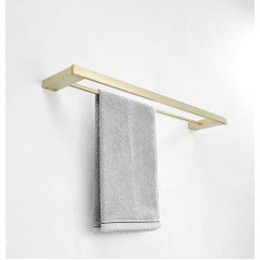 Leekayer Towel Rail Double Bar Gold Finish 60cm Towel Rail for Bathroom Kitchen Wall Mounted