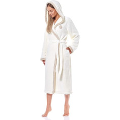 L&L - 9133 Luxury Bathrobe Women's Soft Long Sleeve Bathrobe Extremely Light Full Length Bathrobe Bathrobe with Hood for Women