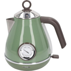1.7L Kettle, Pressure Boil Tea Maker with Large Temperature Display, Retro Paint Stainless Steel Kettle, Automatic Shut-Off and Boil Dry Protection (Dark Green)