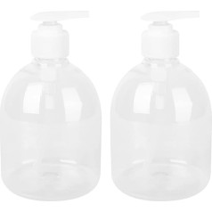 Amosfun Pack of 2 500 ml Plastic Pump Bottle Dispenser Hand Lotion Soap Dispenser for Shampoos Skin Milk Liquid Massage Oils Bathroom Travel