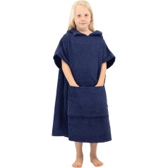 ALLEN & MATE Kids Hooded Towel Poncho 100% Cotton Wrap Robe for Boys and Girls Beach Swimming Bathing