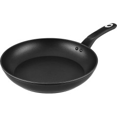 Venga! VG PAN 3002 Frying Pan with 28 cm Diameter, Non-Stick Coating, Dishwasher Safe, Turbo Induction Base, Ergonomic Soft Touch Handle, Black/Silver