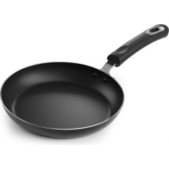 KICHLY Non-Stick Frying Pan, 24 cm, Coated Induction Pan, Aluminium Nonstick Frying Pan, Suitable for All Types of Hobs, Grey