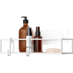 Umbra Cubiko Shower Shelves No Drilling Required with Hooks, White, Set of 2