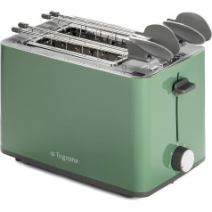 Tognana Iridea Wireless Toaster with Double Plug and Crumb Collector, Sage Green