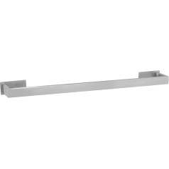 WENKO Turbo-Loc UNO Genova Bath Towel Rail Matt 60 cm, Stainless Steel Towel Rail Ideal for Bath Towels or Towels, Attaches without Drilling, Rustproof, (W x H x D): 61 x 4.4 x 7.6 cm
