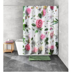 Kleine Wolke Rosalie Shower Curtain, 100% Polyester, Multicoloured, 180 x 200 cm