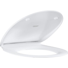 GROHE Bau Ceramic Toilet Seat with Soft Close Slim 39923900, Alpine White, Pack of 1