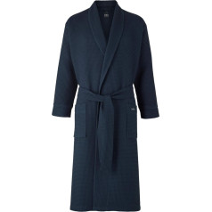 The Savile Row Company London Mens Lightweight Soft Cotton Waffle Kimono Bathrobe, navy